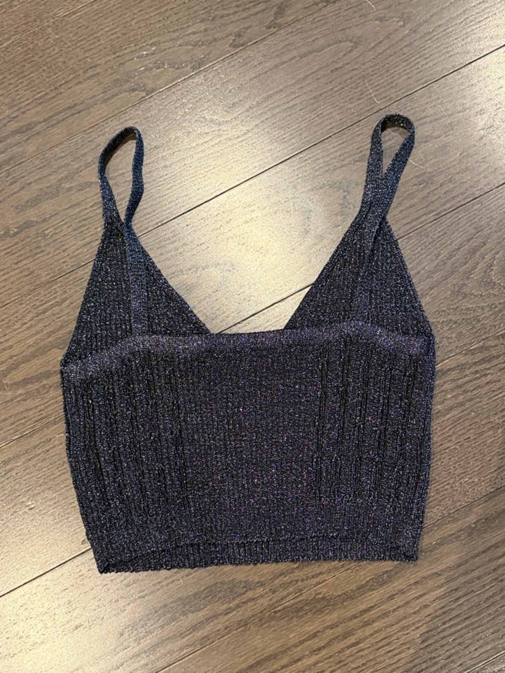 All Saints black metallic knit crop top Medium - Picture 3 of 5